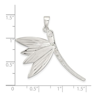 Sterling Silver CZ Dragonfly Pendant – view 4