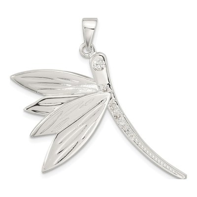 Sterling Silver CZ Dragonfly Pendant