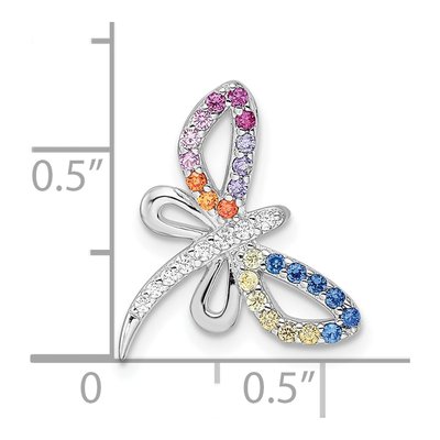 Sterling Silver CZ Dragonfly Slide Pendant – view 4
