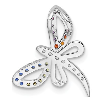 Sterling Silver CZ Dragonfly Slide Pendant – view 5