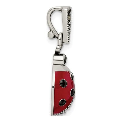 Sterling Silver Marcasite Ladybug Pendant – view 3