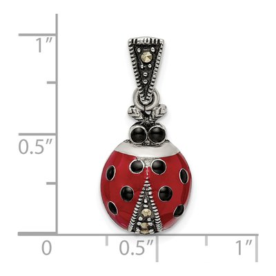 Sterling Silver Marcasite Ladybug Pendant – view 4