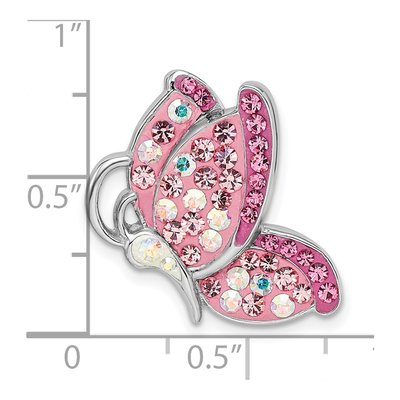 Sterling Silver Crystal Butterfly Slide Pendant – view 4