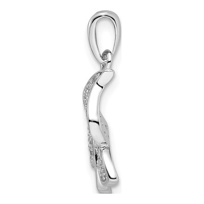 Sterling Silver CZ Butterfly Pendant – view 3