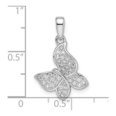 Sterling Silver CZ Butterfly Pendant – view 4