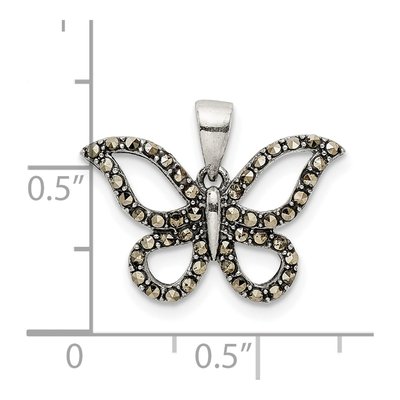 Sterling Silver Marcasite Butterfly Pendant – view 4