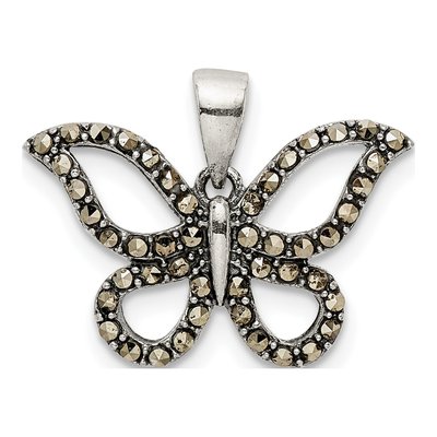 Sterling Silver Marcasite Butterfly Pendant