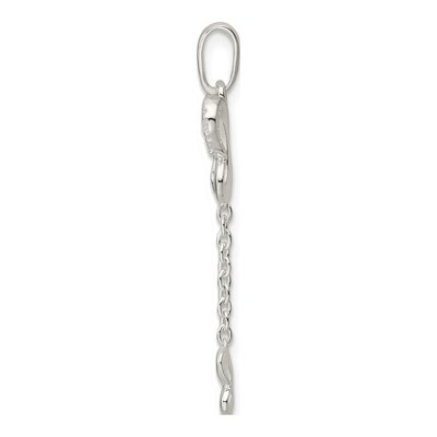 Sterling Silver CZ Butterfly Dangle Pendant – view 3
