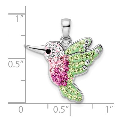 Sterling Silver Crystal Hummingbird Pendant – view 4