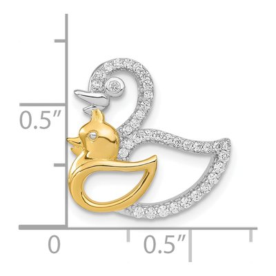 Sterling Silver CZ Duck Charm – view 4