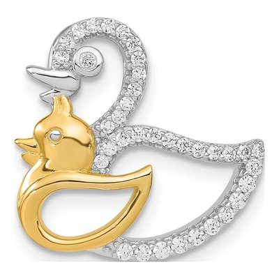 Sterling Silver CZ Duck Charm