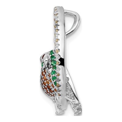 Sterling Silver CZ Birds on Perch Slide Pendant – view 3