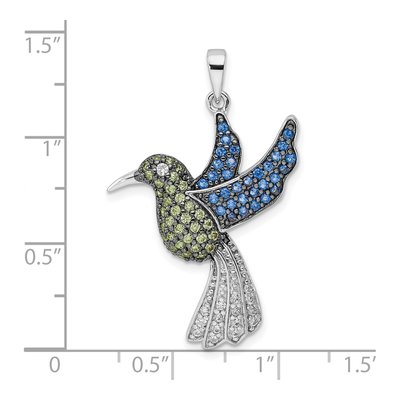 Sterling Silver CZ Hummingbird Pendant – view 4
