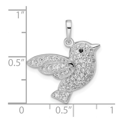 Sterling Silver CZ Bird Pendant – view 4