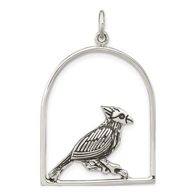 Sterling Silver Bird Cage Pendant