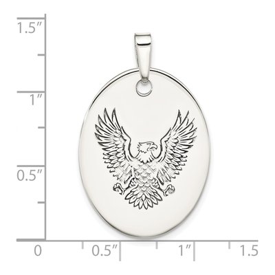 Sterling Silver Antiqued Eagle Oval Pendant – view 4