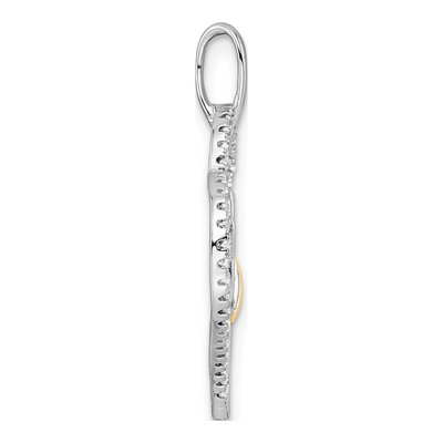 Sterling Silver CZ Cat Heart Pendant – view 3