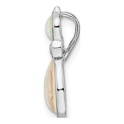 Sterling Silver Lab-Created Opal Cat Slide Pendant – view 3