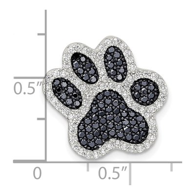 Sterling Silver CZ Paw Print Charm – view 4