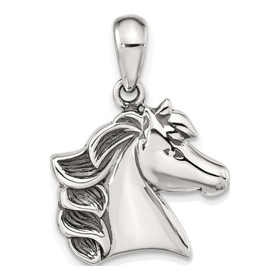 Sterling Silver Antiqued Horse Pendant