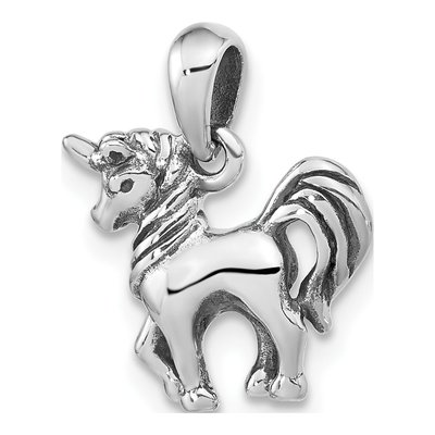Sterling Silver Antiqued Unicorn Pendant – view 6