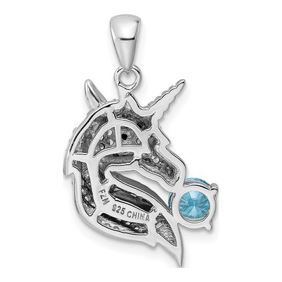 Sterling Silver CZ Unicorn Pendant – view 5