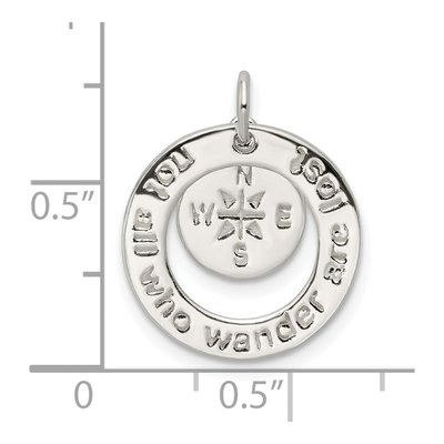 Sterling Silver Not All Who Wander Pendant – view 4
