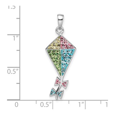 Sterling Silver Crystal Kite Pendant – view 4