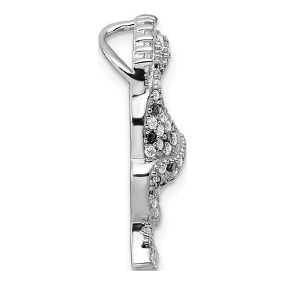 Sterling Silver CZ Zebra Slide Pendant – view 3