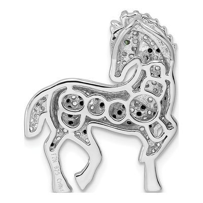 Sterling Silver CZ Zebra Slide Pendant – view 4