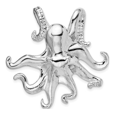 Sterling Silver Octopus Slide Pendant