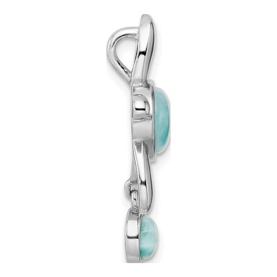 Sterling Silver Larimar Turtle Slide Pendant – view 3