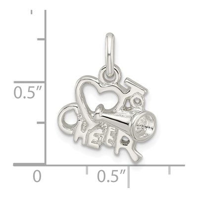 Sterling Silver I Love Cheer Pendant – view 4