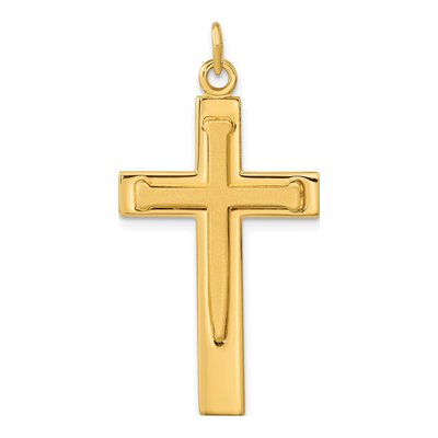 Gold-Plated Sterling Silver Double Cross Pendant