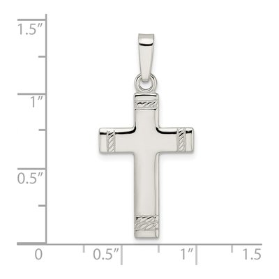 Sterling Silver Rope-Edge Latin Cross Pendant – view 4