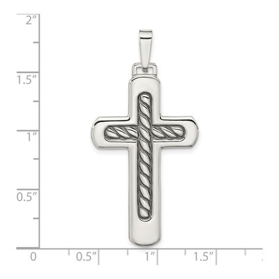 Sterling Silver Textured Cross Pendant – view 4