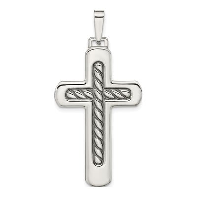 Sterling Silver Textured Cross Pendant