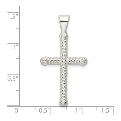 Sterling Silver Twisted Hollow Latin Cross Pendant – view 4