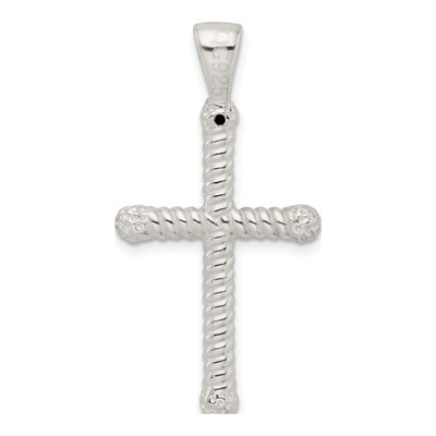 Sterling Silver Twisted Hollow Latin Cross Pendant – view 5