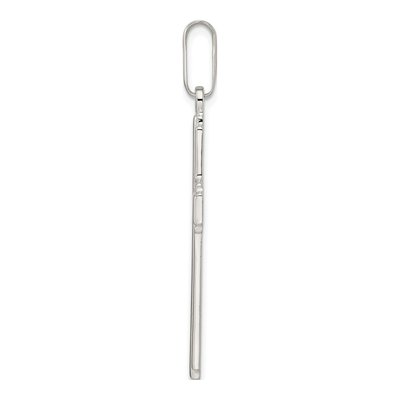 Sterling Silver Latin Cross Edge Lines Pendant – view 3