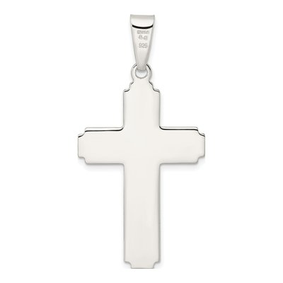 Sterling Silver Latin Cross Edge Lines Pendant – view 5
