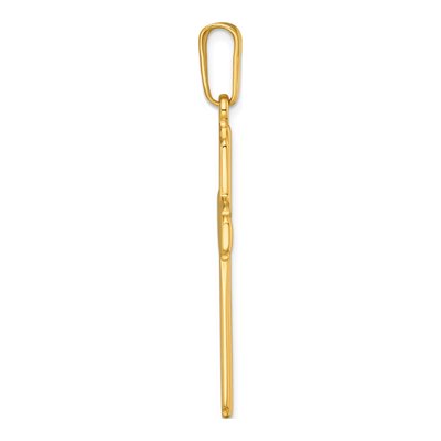 Gold-Plated Sterling Silver Grooved Cross Pendant – view 3