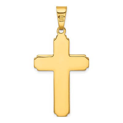 Gold-Plated Sterling Silver Grooved Cross Pendant – view 4