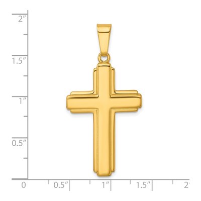 Gold-Plated Sterling Silver Grooved Cross Pendant – view 5