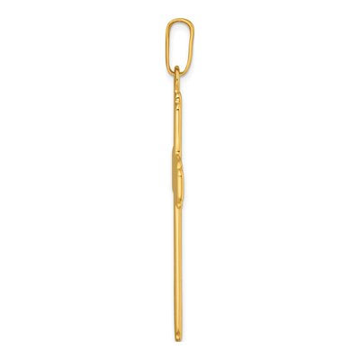Gold-Plated Sterling Silver Grooved Cross Pendant – view 3