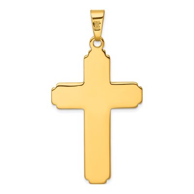 Gold-Plated Sterling Silver Grooved Cross Pendant – view 4