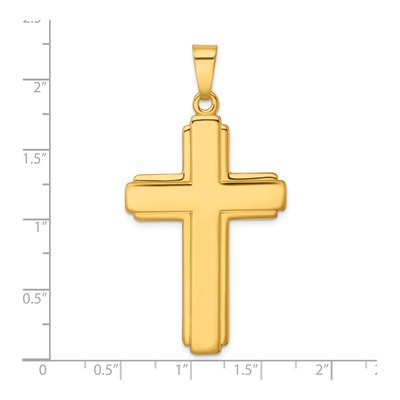 Gold-Plated Sterling Silver Grooved Cross Pendant – view 5