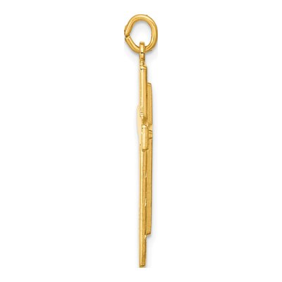 Gold-Plated Sterling Silver Diamond-Cut Cross Pendant – view 3