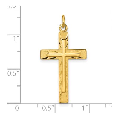 Gold-Plated Sterling Silver Diamond-Cut Cross Pendant – view 4