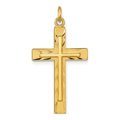 Gold-Plated Sterling Silver Diamond-Cut Cross Pendant